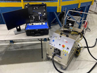 Figure 2 – RVH BMV Inspection System with remote control unit and steam cleaning unit.