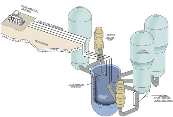 Reactor full-loop chemical decontamination system